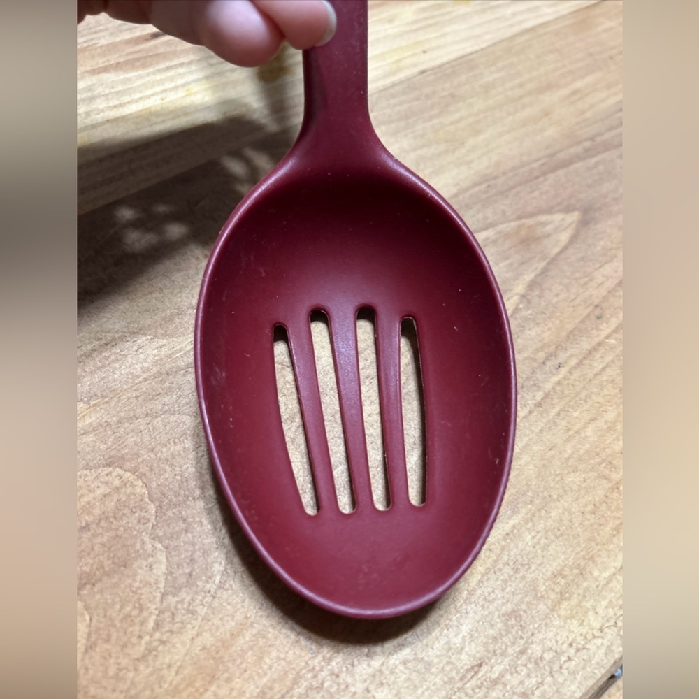 KitchenAid Red Slotted Spoon with Silver Detail - Picture 5 of 6